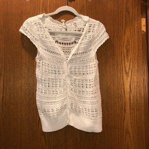 Anthropologie Crochet Button Up Sweater / Top